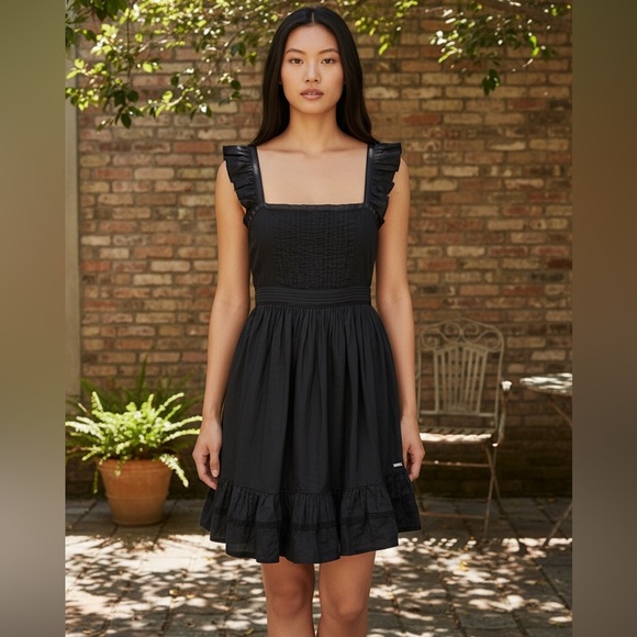 Superdry Dresses & Skirts - Superdry NEW Vintage Inspired Mini Dress Square Neckline Ruffles Straps Size M